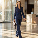 ✨🔥Women's Pinstripe Double-Breasted Suit Set👔