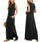 🔥Women's Wrinkle-Free Casual Dress with Split Hem