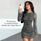🎁2026 New Arrivals 50% OFF💥Women's Leopard Print Bodycon Mini Dress🐆