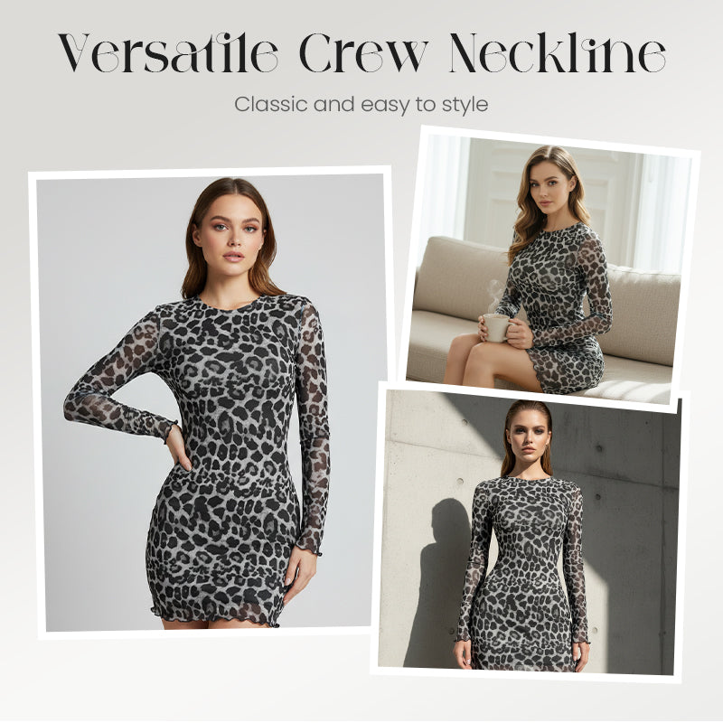 🎁2026 New Arrivals 50% OFF💥Women's Leopard Print Bodycon Mini Dress🐆