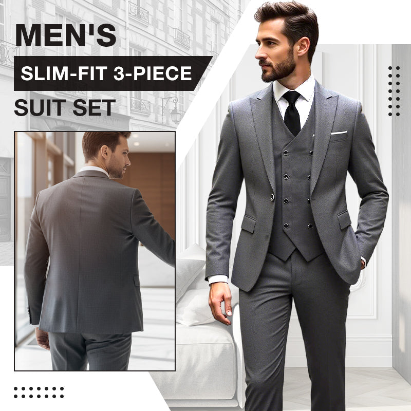 👔🕴️Men's Slim-Fit 3-Piece Suit Set – Tailored Fit, Premium Fabric & Perfect for Formal Occasions