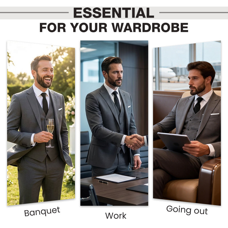 👔🕴️Men's Slim-Fit 3-Piece Suit Set – Tailored Fit, Premium Fabric & Perfect for Formal Occasions