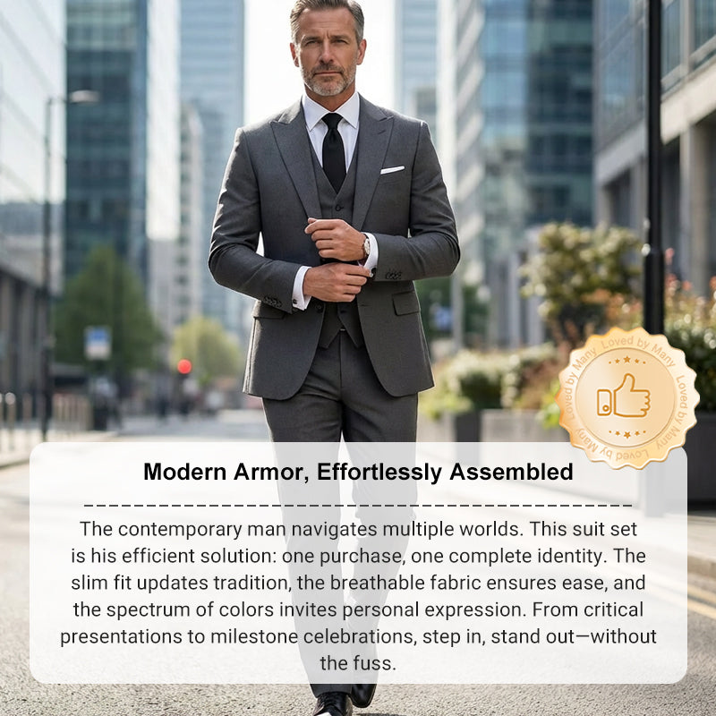 👔🕴️Men's Slim-Fit 3-Piece Suit Set – Tailored Fit, Premium Fabric & Perfect for Formal Occasions