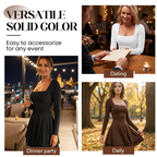 🔥Women’s Square Neck Long Sleeve Tiered Mini Dress