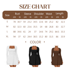 🔥Women’s Square Neck Long Sleeve Tiered Mini Dress