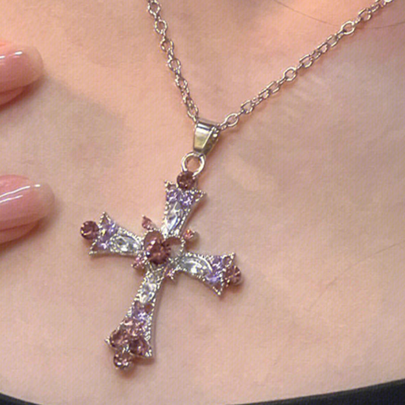 ✨Gothic Rhinestone Cross Necklace