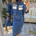 Women's Bomber Jacket & Bodycon Skirt Set
