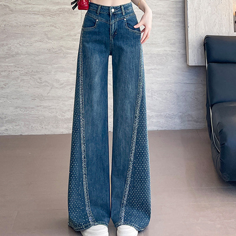 🎁2026 New Arrivals 49% OFF💥Women's Rhinestone-Embellished Wide-Leg Jeans