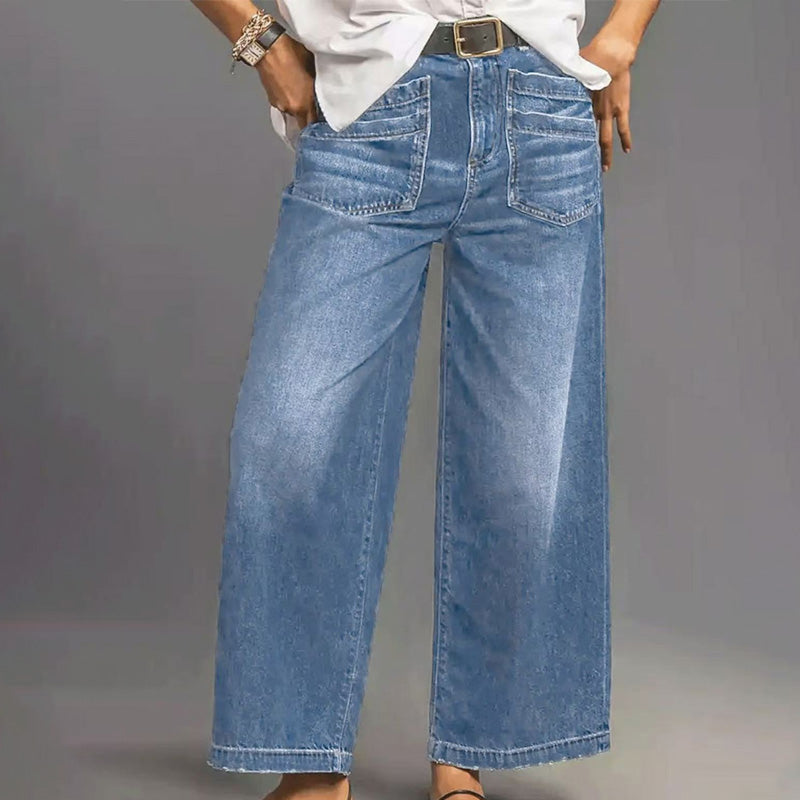 📢📢59% OFF!!⏰Women's Casual High-Rise Wide-Leg Jeans
