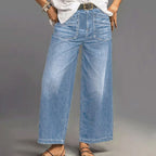 📢📢59% OFF!!⏰Women's Casual High-Rise Wide-Leg Jeans