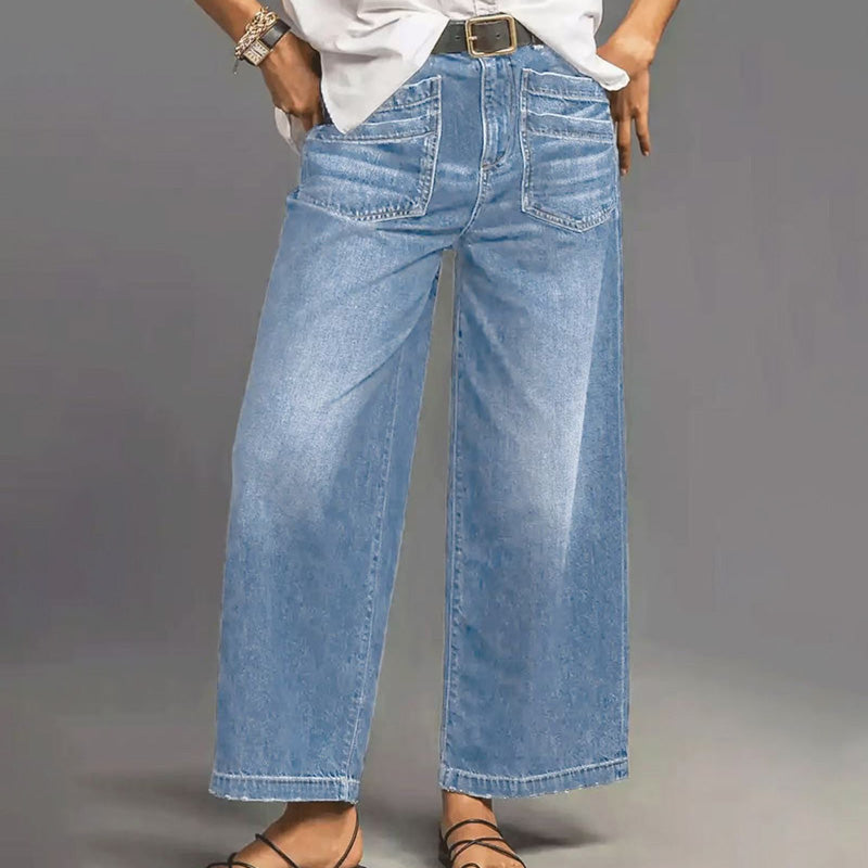 📢📢59% OFF!!⏰Women's Casual High-Rise Wide-Leg Jeans