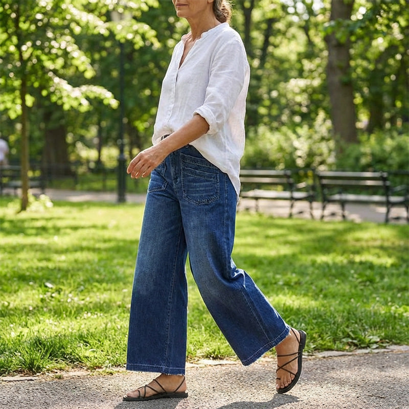 📢📢59% OFF!!⏰Women's Casual High-Rise Wide-Leg Jeans