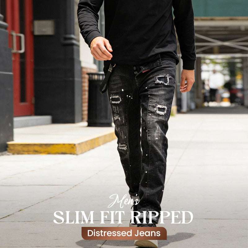 🔈🔈HOT SELLING NEW PRODUCTS - 60%OFF👖Men's Slim Fit Ripped Distressed Jeans