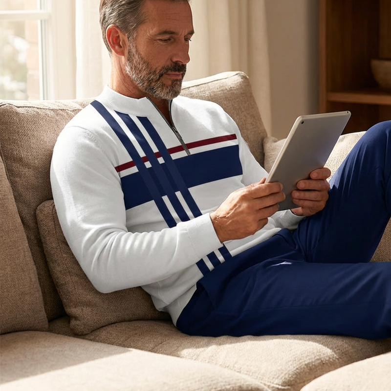 💎 50% OFF! 💎 Men's Graphic Print Pullover & Pants Set – Quarter-Zip, Breathable Polyester & Modern Coordinated Look 👕👖