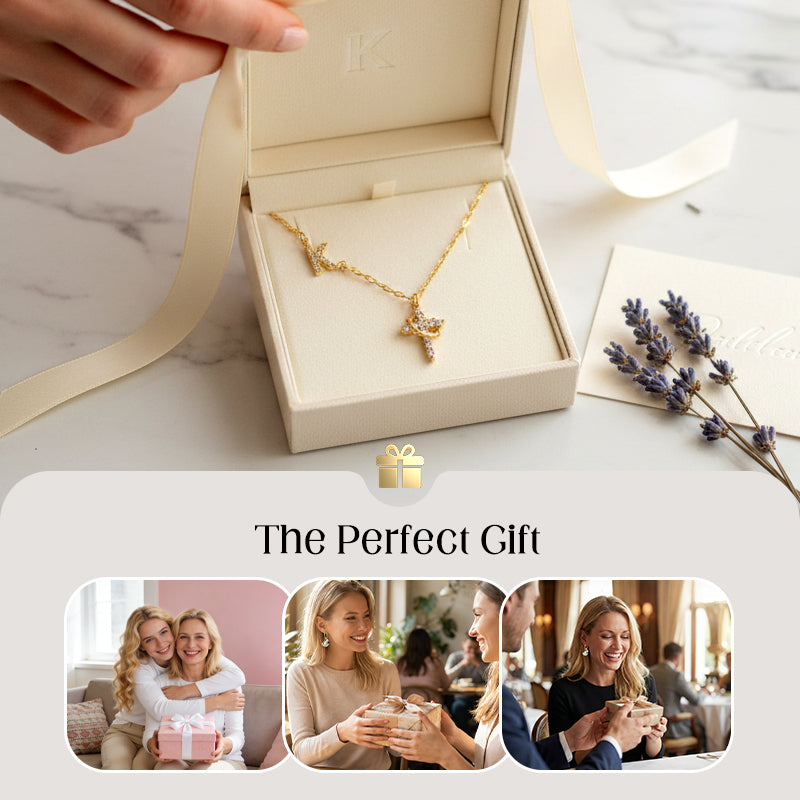 💎 50% OFF! 💎 Dainty Petal Chain Necklace with Initial Charm – Adjustable, Sparkling & Faith-Inspired Design ✨📿