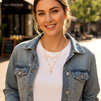 💎 50% OFF! 💎 Dainty Petal Chain Necklace with Initial Charm – Adjustable, Sparkling & Faith-Inspired Design ✨📿