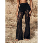 🥳2026 HOT SALE🥳💞50K+ SOLD!💥👵👖 50% OFF! High-Waisted Lace Flare Pants – Elegant & comfortable all day! Gentle on tummy, easy elastic waist. Flowing lace design, breathable & lightweight. Perfect for special occasions or everyday grace. 🌸✨