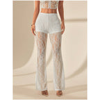 🥳2026 HOT SALE🥳💞50K+ SOLD!💥👵👖 50% OFF! High-Waisted Lace Flare Pants – Elegant & comfortable all day! Gentle on tummy, easy elastic waist. Flowing lace design, breathable & lightweight. Perfect for special occasions or everyday grace. 🌸✨