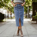 ✨ 2026 New Arrival | High-Waist Button Denim Skirt | Must-Have for Spring 👗【50% Off】