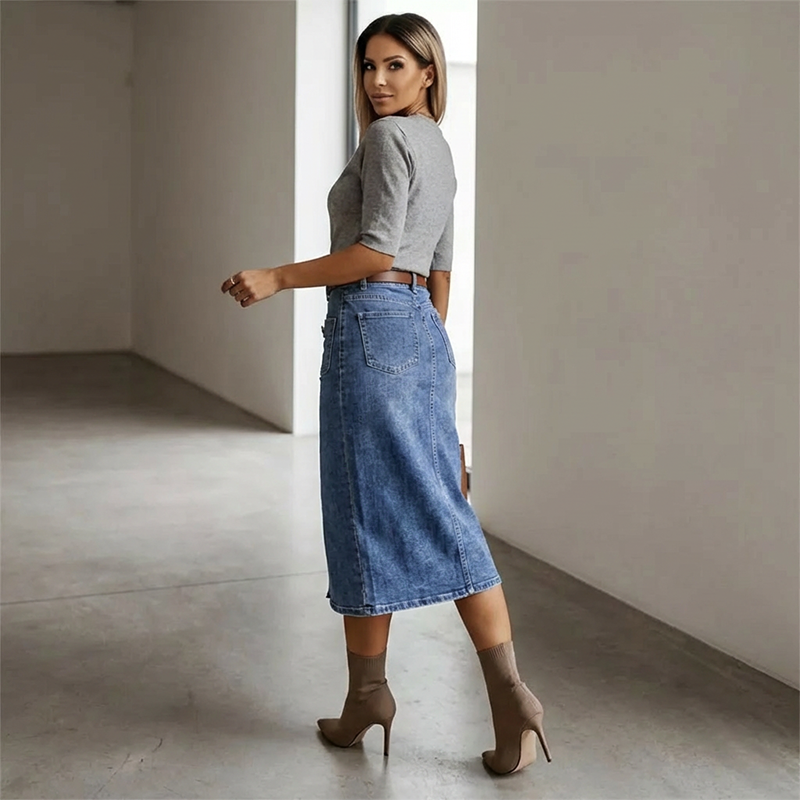 ✨ 2026 New Arrival | High-Waist Button Denim Skirt | Must-Have for Spring 👗【50% Off】