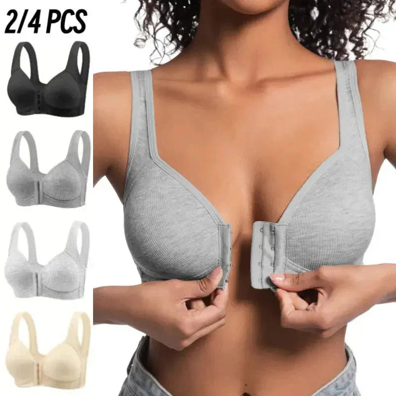 ❤️Adjustable Front Closure Push-Up Bra Wire-Free, Seamless & Side Support for Daily Wear