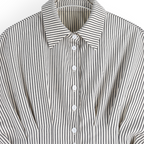 🔥Hot Sale - 49% OFF🔥Elegant Striped Pleated Tunic Top for Women