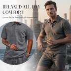 🥳2026 HOT SALE🥳💞50K+ SOLD!💥👴🩳50% OFF! Men's Diamond Print 2-Piece Set – Ready in seconds! Soft, breathable top with easy shorts. No fuss, just style. Perfect for garden BBQs or coffee dates. ☀️👕