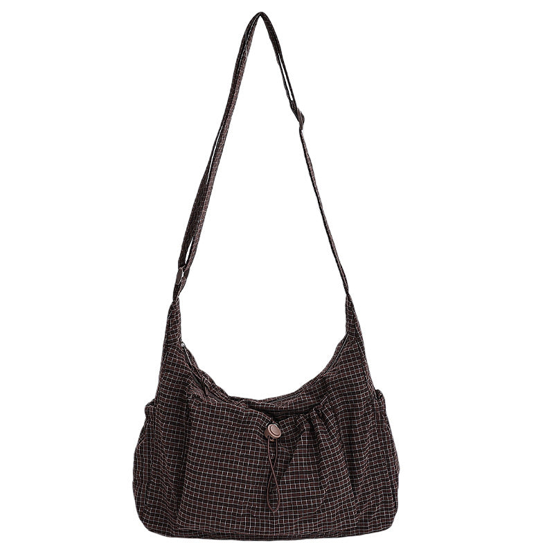 🔥2026 NEW SALES - 59% OFF🔥Plaid Drawstring Ruched Cloud Bag