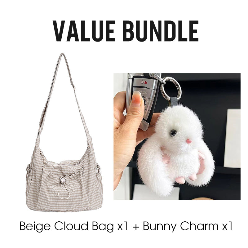 🔥2026 NEW SALES - 59% OFF🔥Plaid Drawstring Ruched Cloud Bag