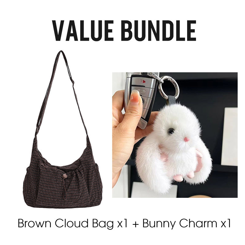 🔥2026 NEW SALES - 59% OFF🔥Plaid Drawstring Ruched Cloud Bag